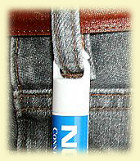 Clipbalm attached to jeans