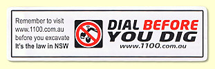 Dial Before Your Dig label