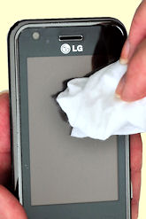 Towelette for phone cleaning