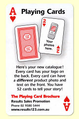 Playing Card Brochure sample card